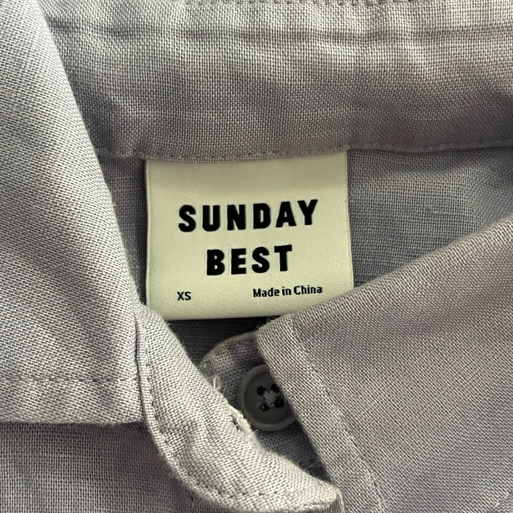 Aritzia Sunday Best Linen Organic Cotton Eliza Shirt - Lavender - Picture 10 of 12